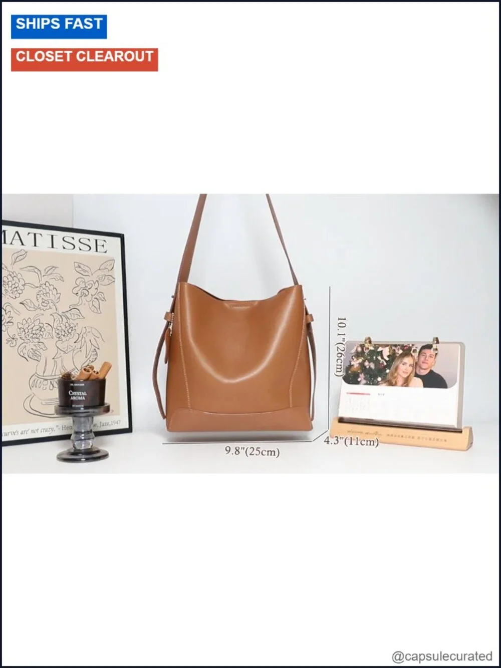 Genuine Leather Tote Bag Hobo Crossbody Purse Adjustable Strap